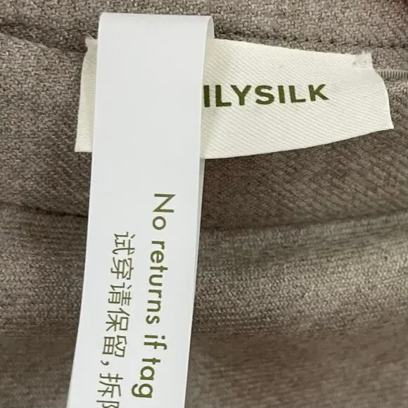 NWT Lilysilk Mottled Silk Wool A Line Skirt Pebble 16 - Picture 11 of 16